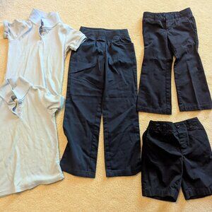kids uniforms size 4-5 6x french toast lands end wonder nation shirt pants short